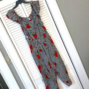 Stripes and Roses Romper